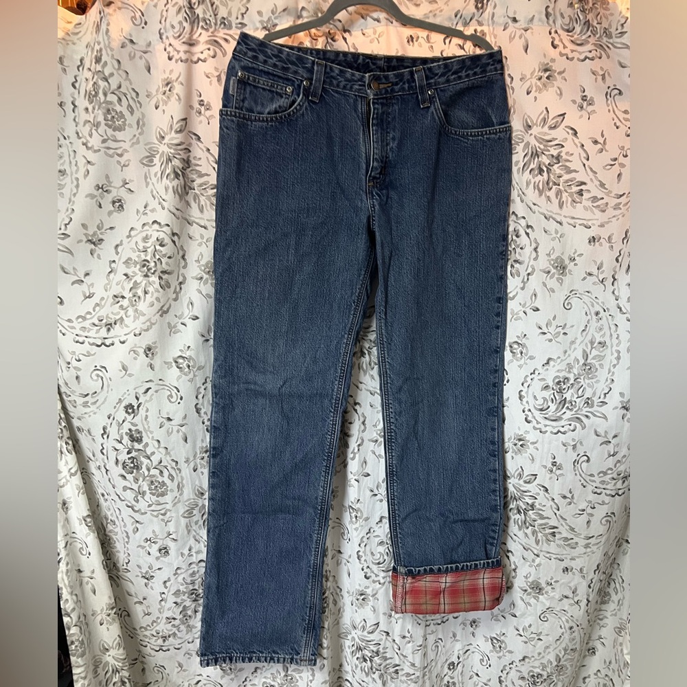 Carhartt Flannel Lined Dark Wash Jeans